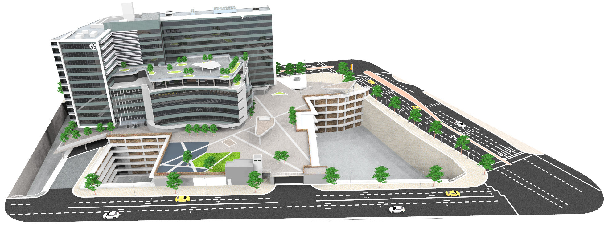 Old Mutual 3D building scene